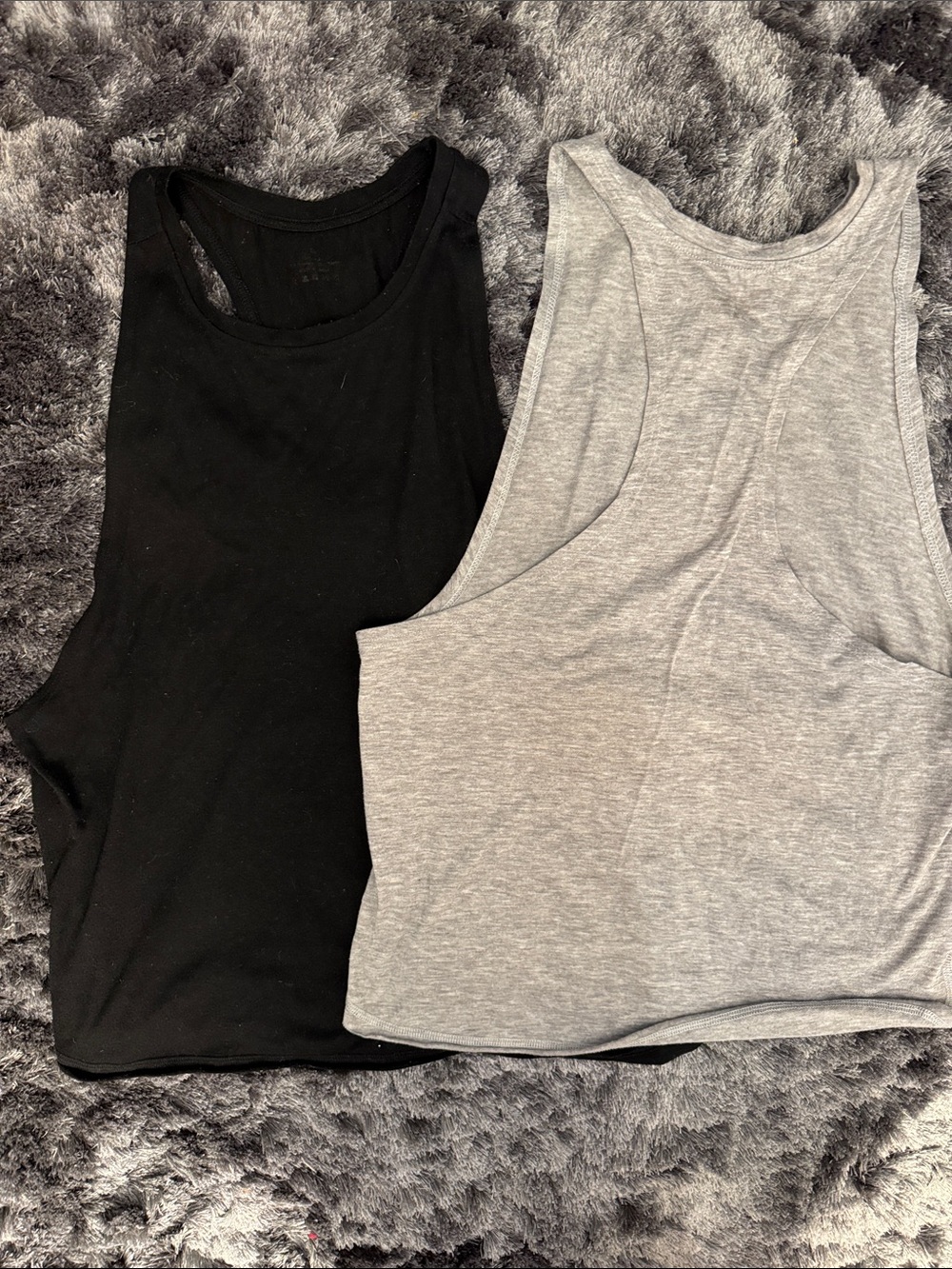 Classic Racerback Tank Tops — Black & Light Gray